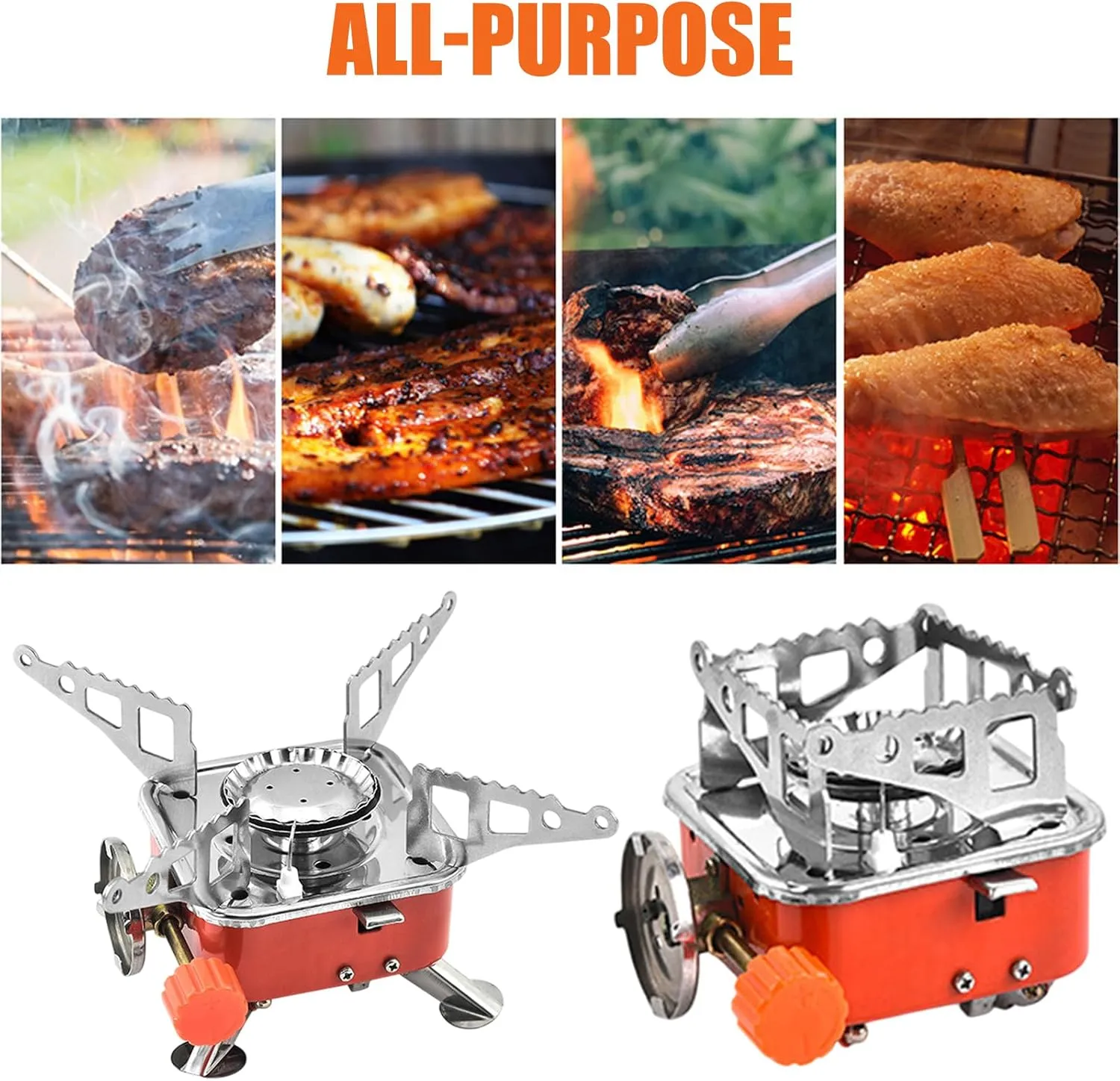 Camping Stove Foldable Split Burners Cooking Stove Butanes Stove Small Square Cooktop For Camping And Hiking