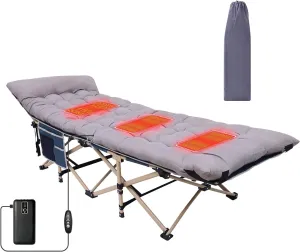 Camping Table, Camp Kitchen, Cook Station, Camping Kitchen Station Camping Cot, Heated Camping Cot Folding Cot for Adults with Heated Mattress