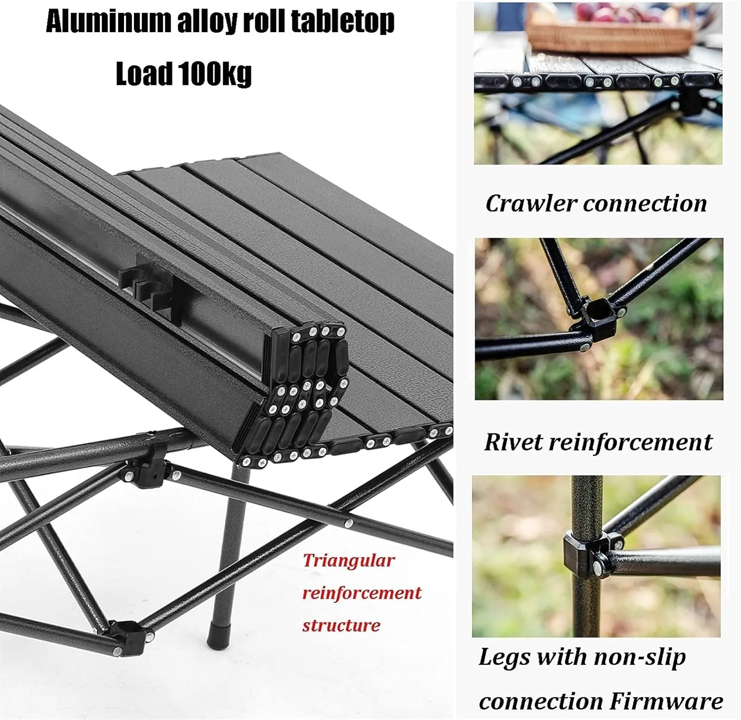 Camping Table Chairs Easy to Store Folding Table and Chair Set, Aluminum Outdoor Camping Picnic Table, Suitable for Courtyard, Beach, Fishing (Color : Package 5)
