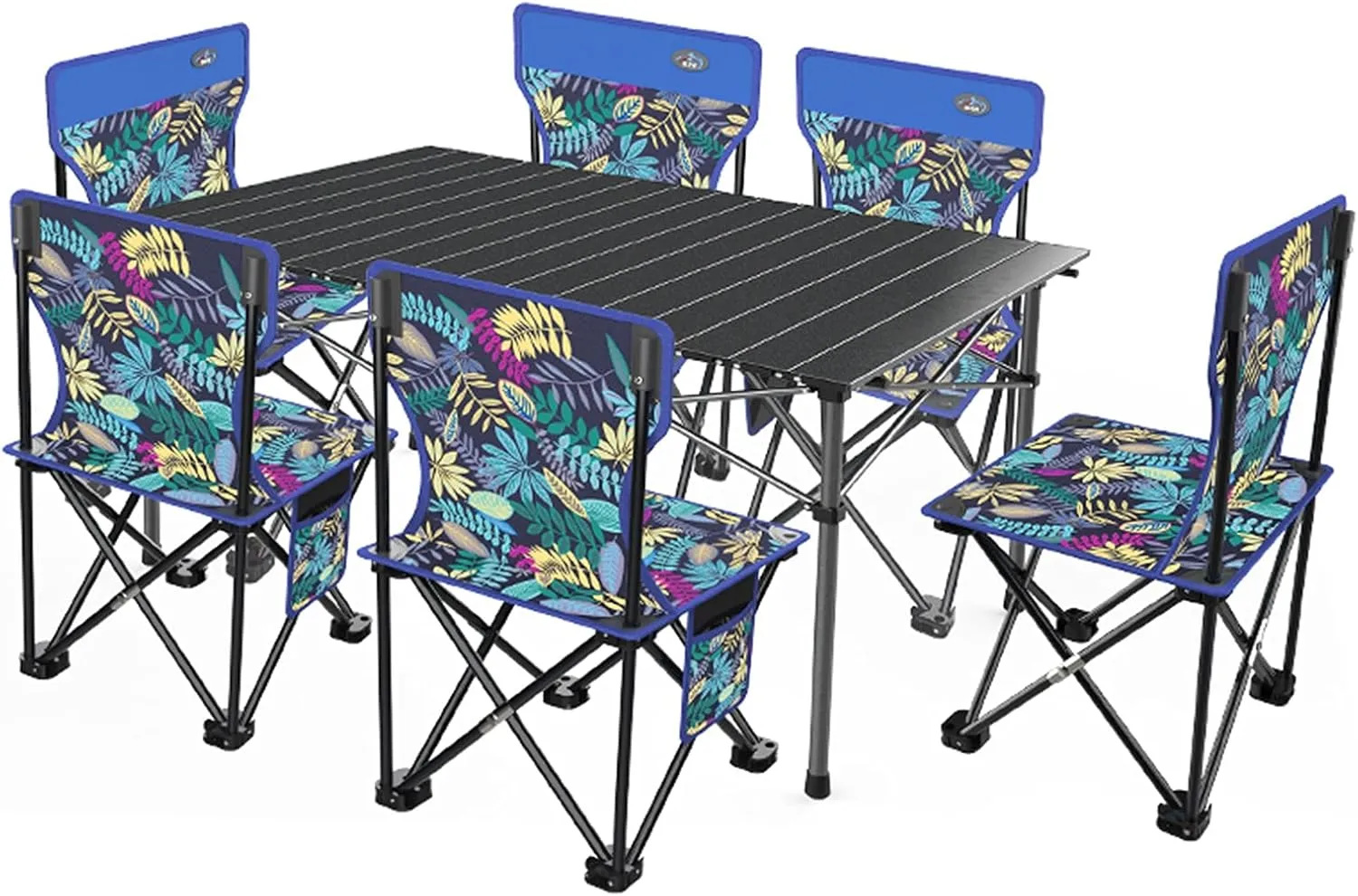Camping Table Chairs Easy to Store Folding Table and Chair Set, Aluminum Outdoor Camping Picnic Table, Suitable for Courtyard, Beach, Fishing (Color : Package 5)