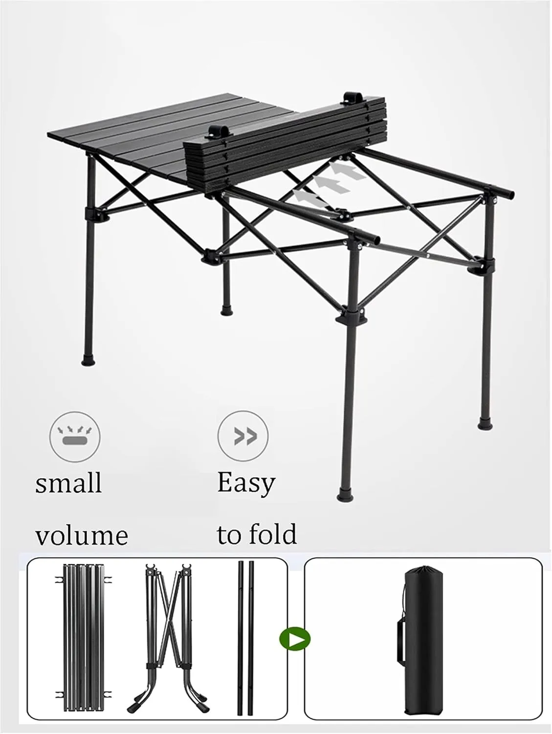 Camping Table Chairs Easy to Store Folding Table and Chair Set, Aluminum Outdoor Camping Picnic Table, Suitable for Courtyard, Beach, Fishing (Color : Package 5)