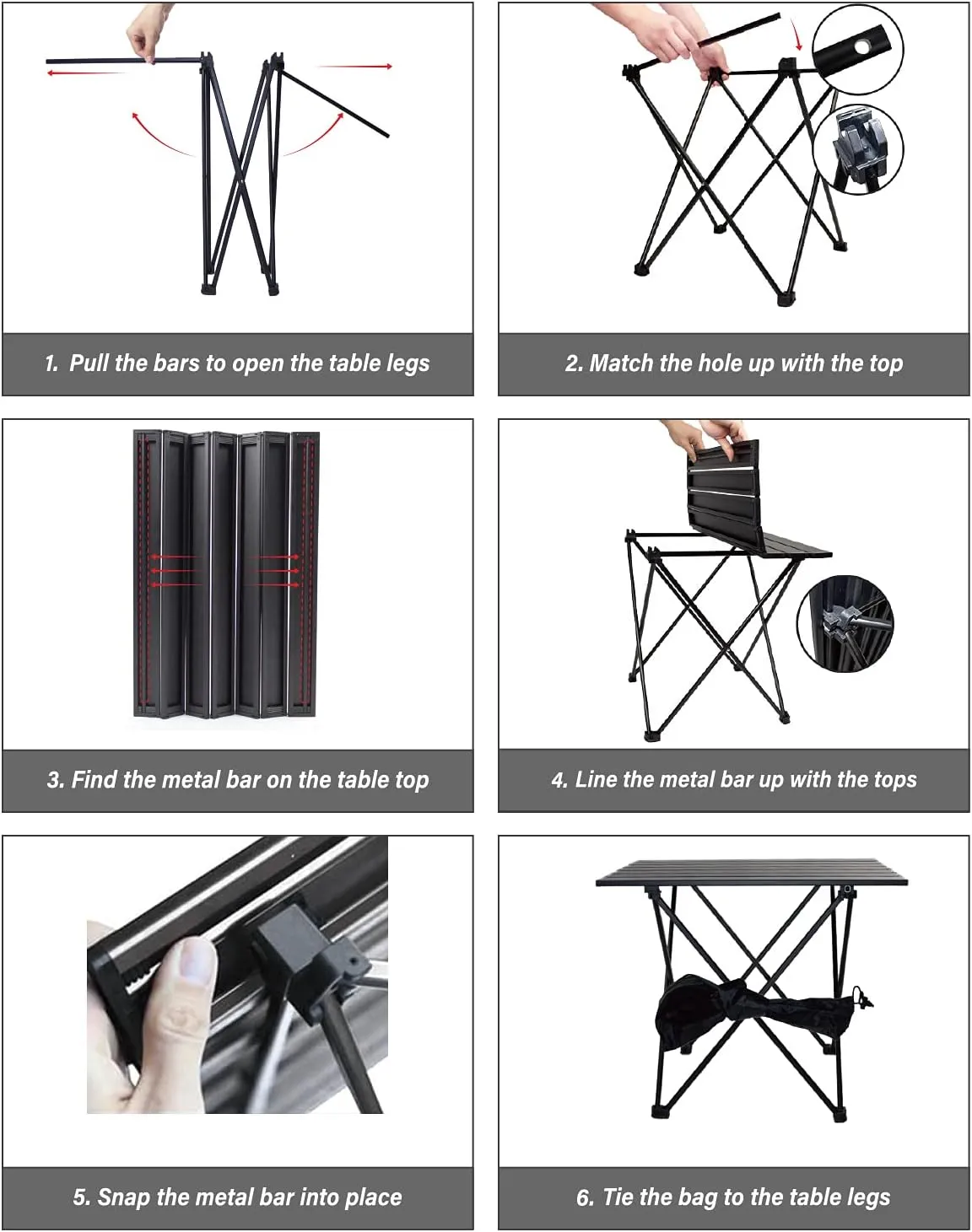 Camping Table Folding Portable Camp Side Table Aluminum Lightweight Carry Bag Beach Outdoor Hiking Picnics BBQ Cooking Dining Kitchen Blue Medium