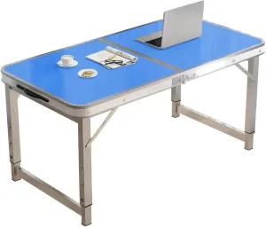 Camping Tables Folding Aluminum Table with Handle Desktop Height Adjustable Portable Trestle Table for Outdoor Market Beach Garden BBQ,Waterproof