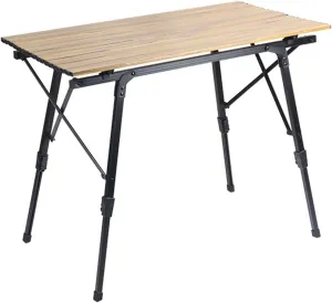 Camping Tables, Folding Table with Height Adjustable Legs, Aluminum Roll Up Table for Outdoor, Collapsible & Compact Garden Table with Carry Bag, Portable Table for Camp Garden Work Beach ( Color : Br