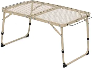 Camping Tables That Fold up Lightweight Made of Aluminum Alloy and Iron Mesh Adjustable Height for Hiking, Camping, Picnicking