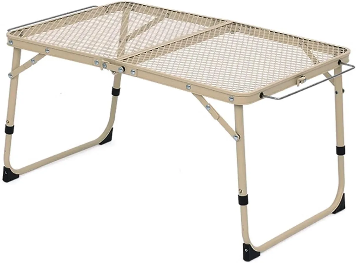 Camping Tables That Fold up Lightweight Made of Aluminum Alloy and Iron Mesh Adjustable Height for Hiking, Camping, Picnicking