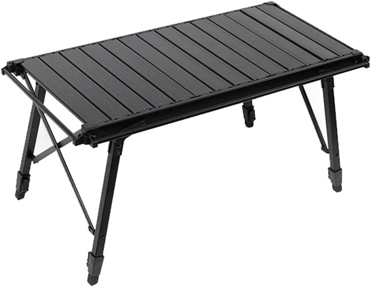 Camping Tables That Fold up Lightweight Made of Aluminum Alloy with Adjustable Legs for Outdoor, Sturdy, Stable(Black)