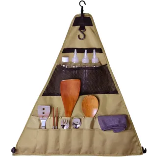 Camping Tableware Storage Bag Portable Storage Hanging Bag Oxford Cloth Storage Bag Camping Kitchen Cookware Set Travel Storage Bag