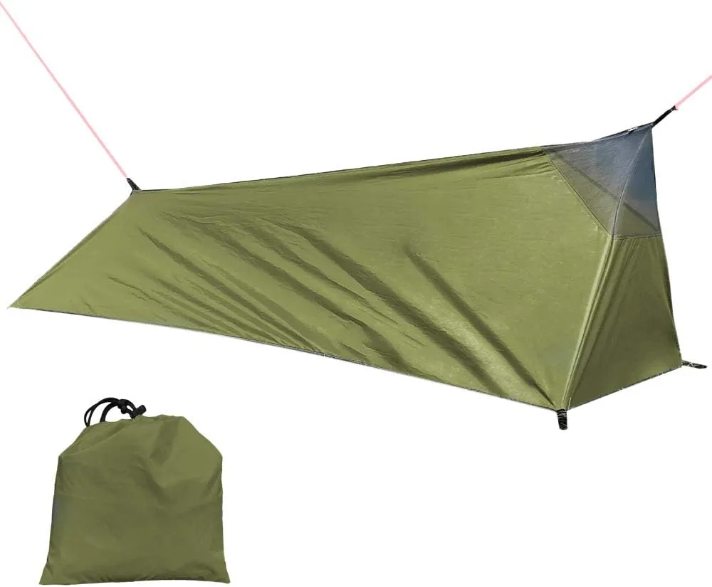 Camping Tent, Breathable Mesh, Water Bottom for Solo Camping, Hiking, Backpacking, Mountaineering