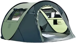 Camping Tent for 3-4 People, Square Top Four Doors with Automatic Waterproof Outdoor Shade in The Hall, 210 210 135Cm