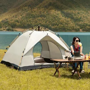 Camping Tent Pop Up,Backpacking Tents, Automatic Family Camping Tent, Instant Tents For Camping,Easy Set Up Tent,Portable Dome Tent For Camping Hiking & Traveling ( Color : /Beige , Size : 2-3 persons