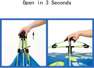 Camping-Tents 3-4 Person Windproof Family Tent Portable Waterproof Tents Ventilated Mesh Windows for All Seasons Blue