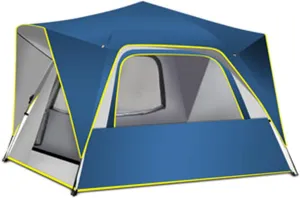 Camping Tents Shelter Portable with Carry Bag Waterproof Hold 3-4 Persons Instant Setup Pop Up Tent with Top Rainfly UV Protection for Camping Hiking Mountaineering (Color : Blue)