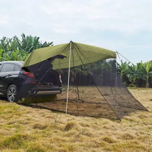 Camping Tent,SUV Tent 3-4 Person Family Camping Tent, Car Awning SUV Tailgate Tent with and Carrying Bag, Universal Vehicle Sun Shelter for Outdoor Travel Picnic Fishing Hike