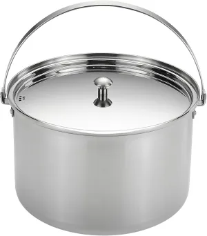 CAMPINGMOON 5.9L Camping Stock Pot Stainless Steel Aluminum 3-Ply Kitchen Pot CC-24