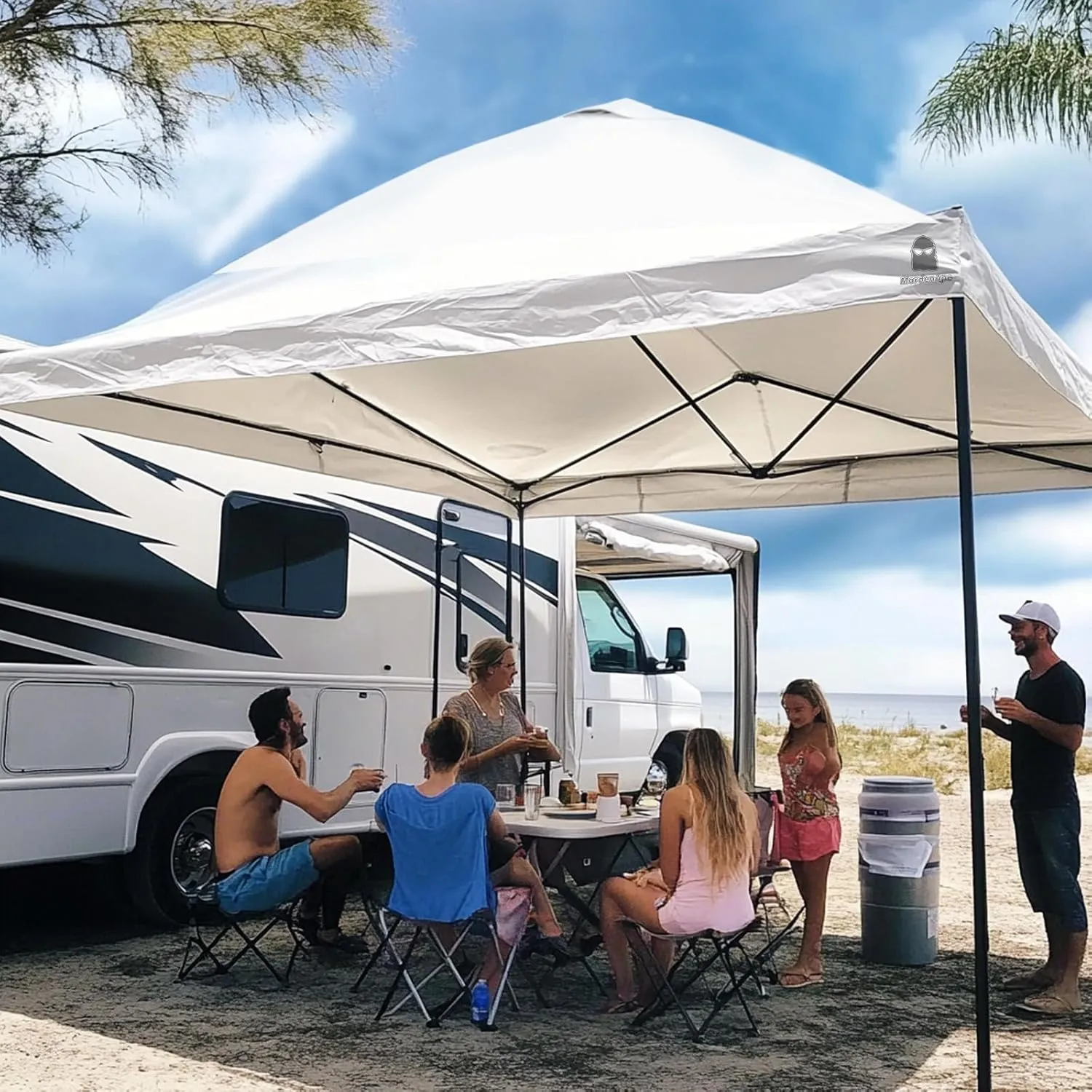 Canopy Replacement Top Cover, Sunshade Top Covers for Pop Up 10x10 Canopy Gazebos Tent, Canopy Tent Cover with Vent Ropes, Windproof Drawstring (White, 120"x120" (Top Only))