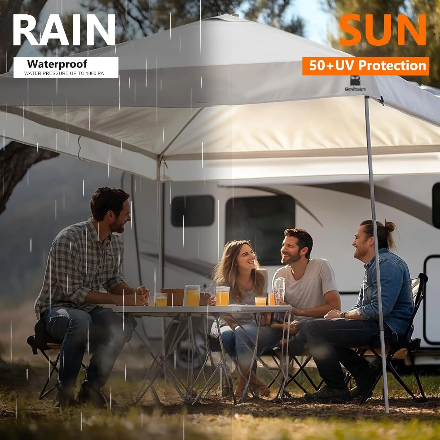 Canopy Replacement Top Cover, Sunshade Top Covers for Pop Up 10x10 Canopy Gazebos Tent, Canopy Tent Cover with Vent Ropes, Windproof Drawstring (White, 120"x120" (Top Only))