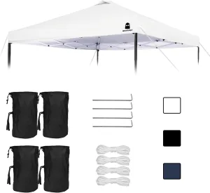 Canopy Replacement Top Cover, Sunshade Top Covers for Pop Up 10x10 Canopy Gazebos Tent, Canopy Tent Cover with Vent Ropes, Windproof Drawstring (White, 120"x120" (Top Only))