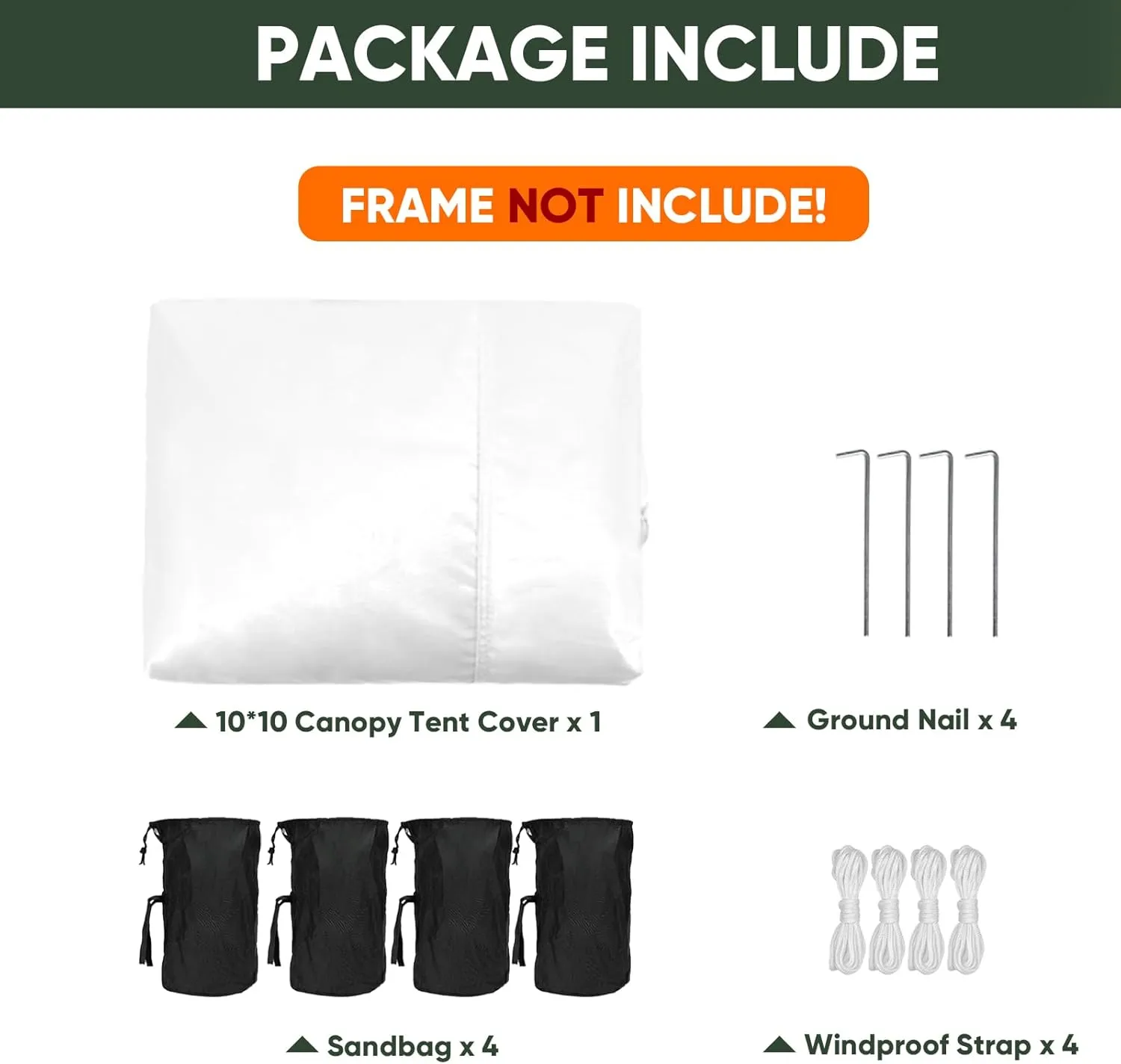 Canopy Replacement Top Cover, Sunshade Top Covers for Pop Up 10x10 Canopy Gazebos Tent, Canopy Tent Cover with Vent Ropes, Windproof Drawstring (White, 120"x120" (Top Only))
