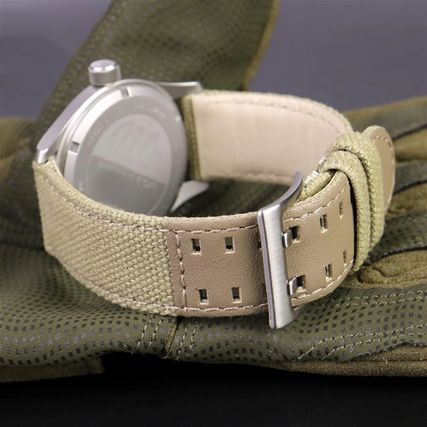 Canvas leather strap for Hamilton Khaki field H68201993 H7060596 For Seiko watch band