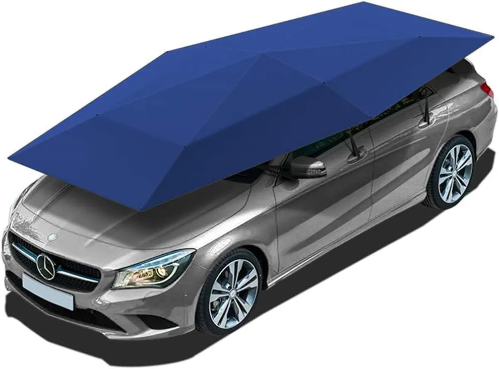 Car Tent Semi-Automatic, Portable Folded Universal Car Umbrella Cover Carport with Sun Shade Anti-UV, Water-Proof, Snow Wind Proof Outdoor Camping Ten