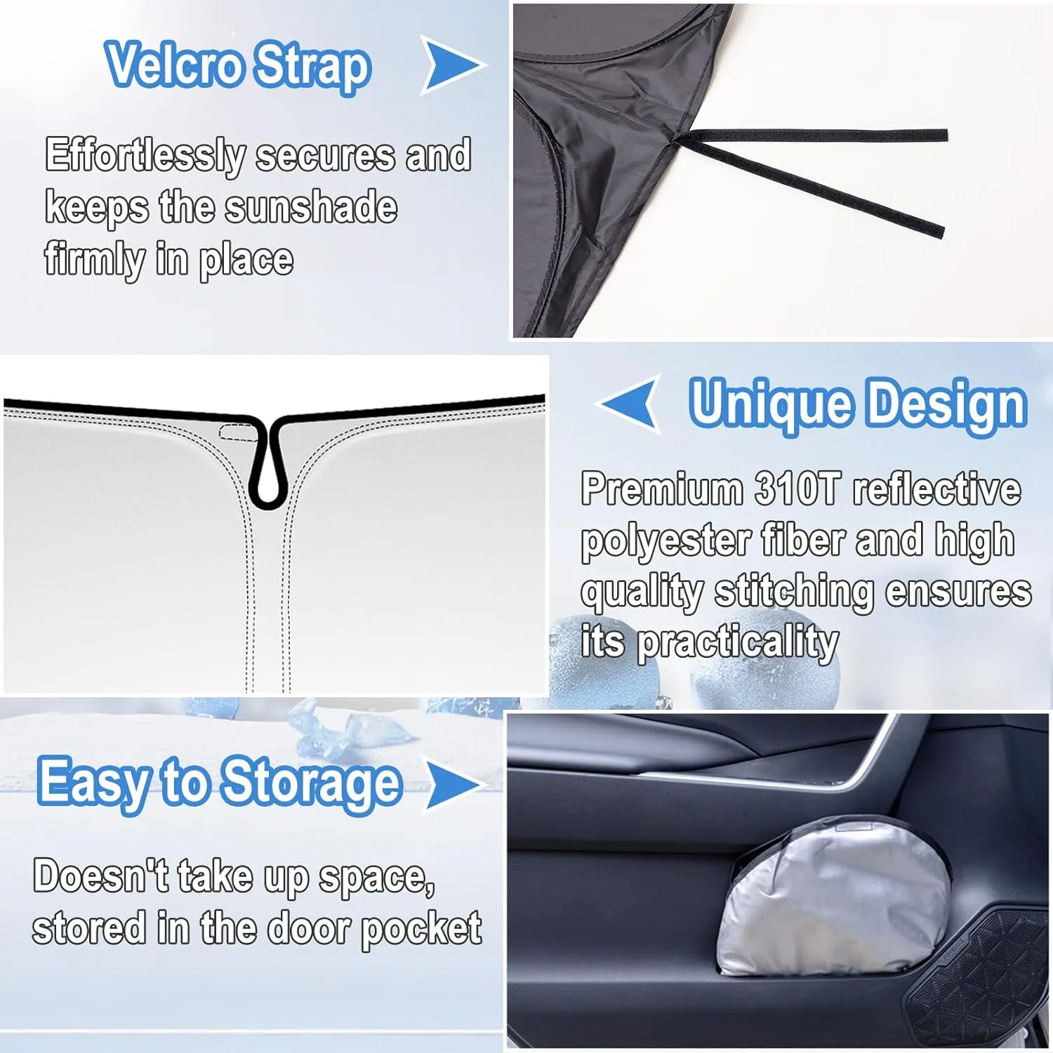 Car Windshield Sun Shade Foldable for Toyota RAV4 Accessories 2019-2025 & 2021-2025 RAV4 Prime Front Sun Shade Professional 310T Polyester UV Protection Keep Car Interior Cool