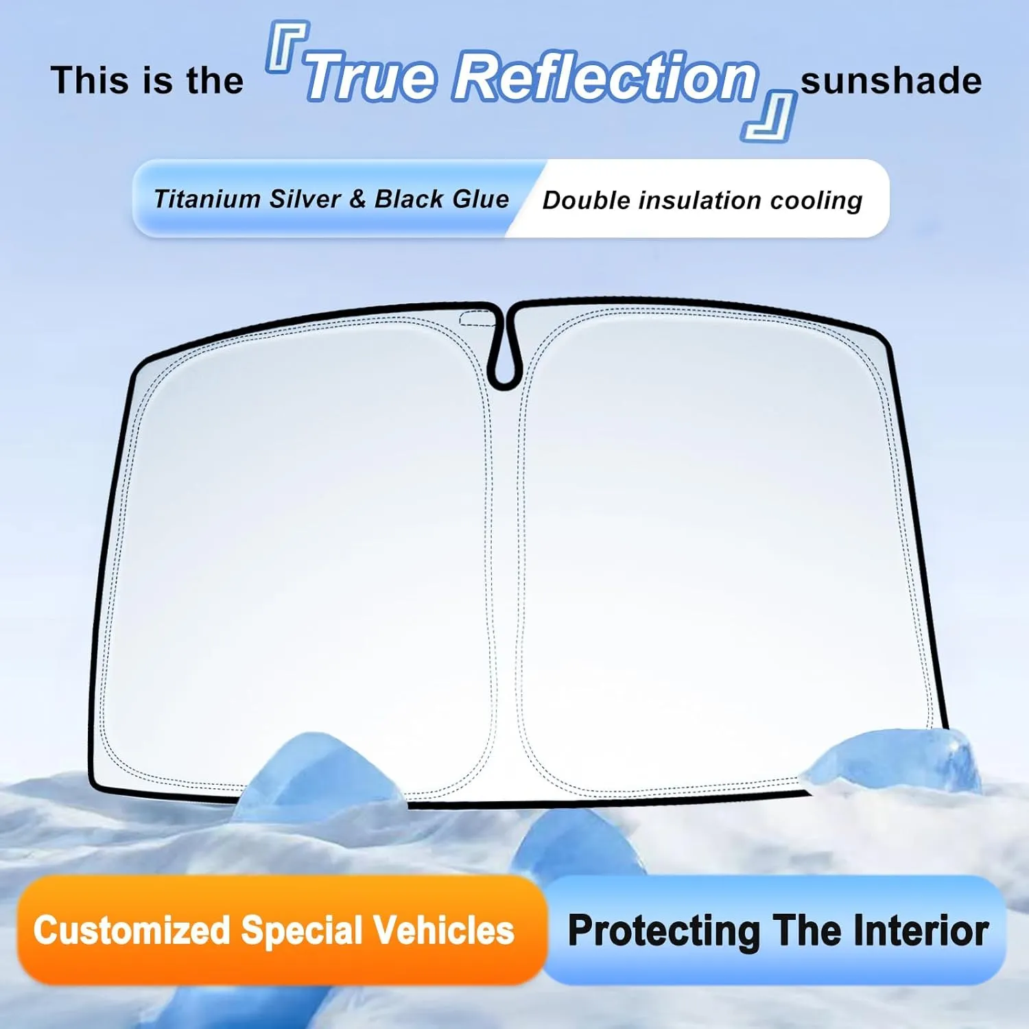 Car Windshield Sun Shade Foldable for Toyota RAV4 Accessories 2019-2025 & 2021-2025 RAV4 Prime Front Sun Shade Professional 310T Polyester UV Protection Keep Car Interior Cool