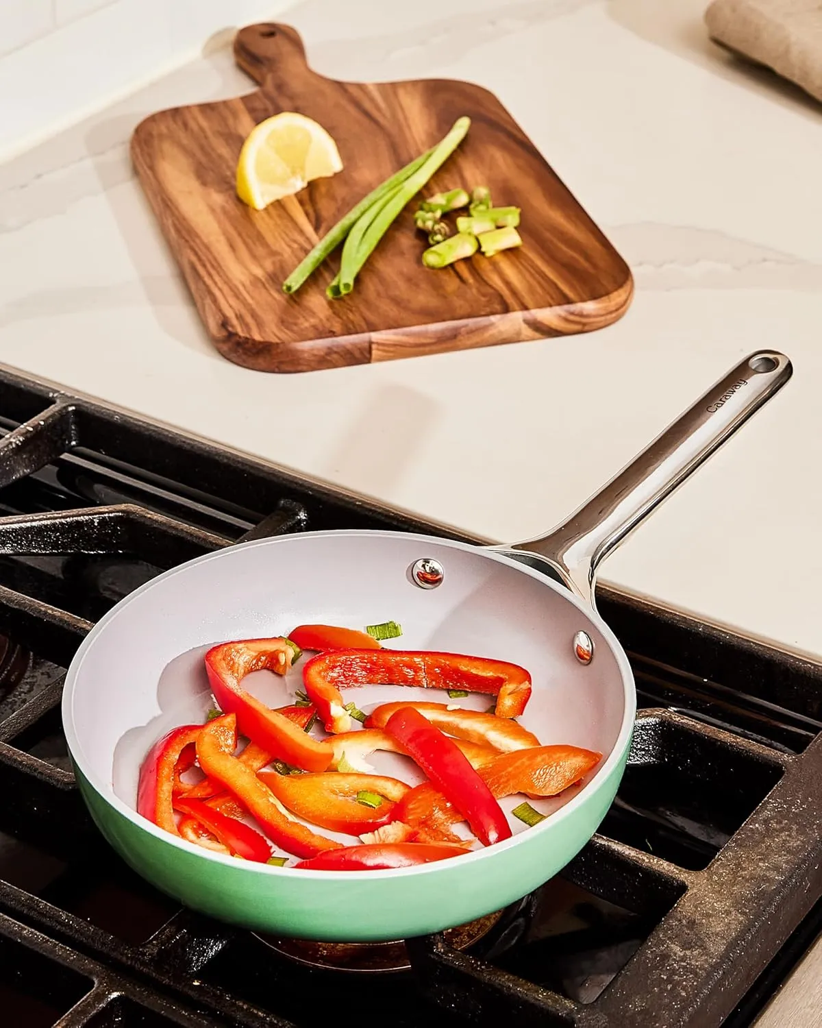 Caraway Fry Pan Duo - Nonstick Ceramic Frying Pan (8" & 10.5”) - Non Toxic, PTFE & PFOA Free - Oven Safe & Compatible with All Stovetops (Gas, Electric & Induction) - Navy