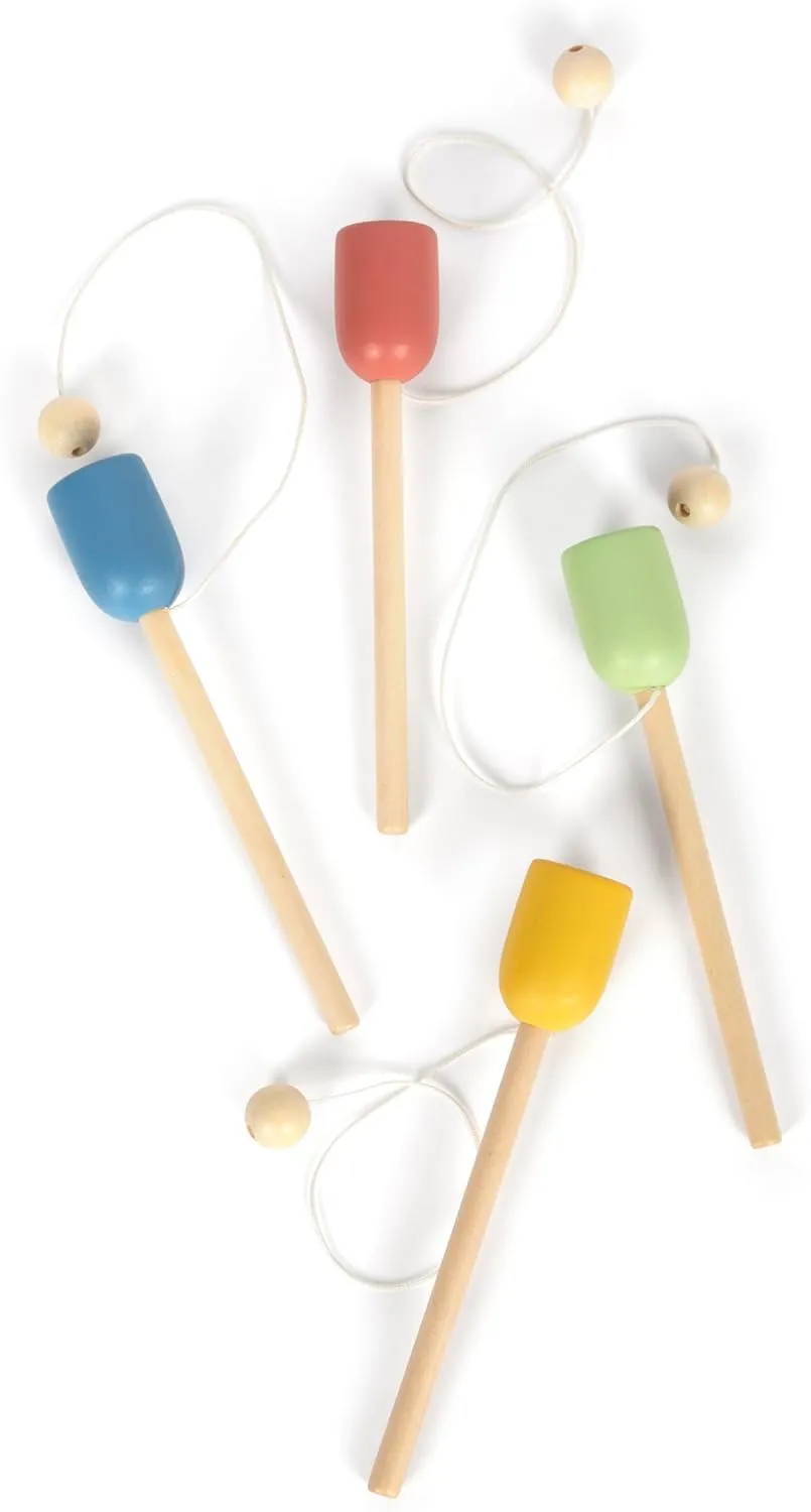 Catch The Ball in Wood, Set 4, Game Dexterity Small and Older, from 3 Years, 12609, Multicoloured