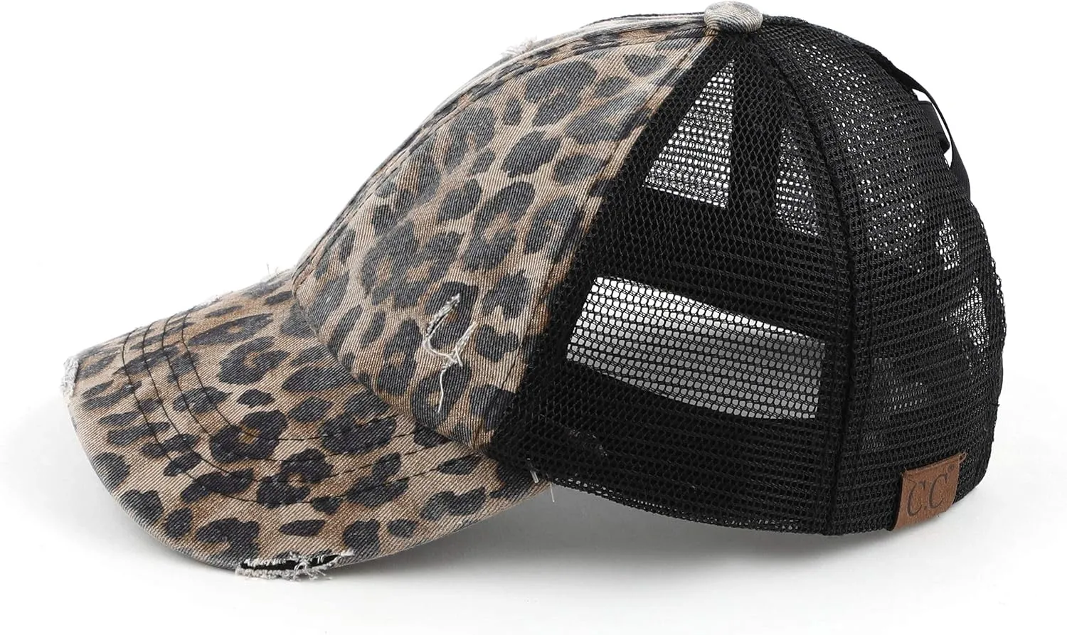 C.C Ponycap Messy High Bun Ponytail Adjustable Glitter Mesh Trucker Baseball Cap