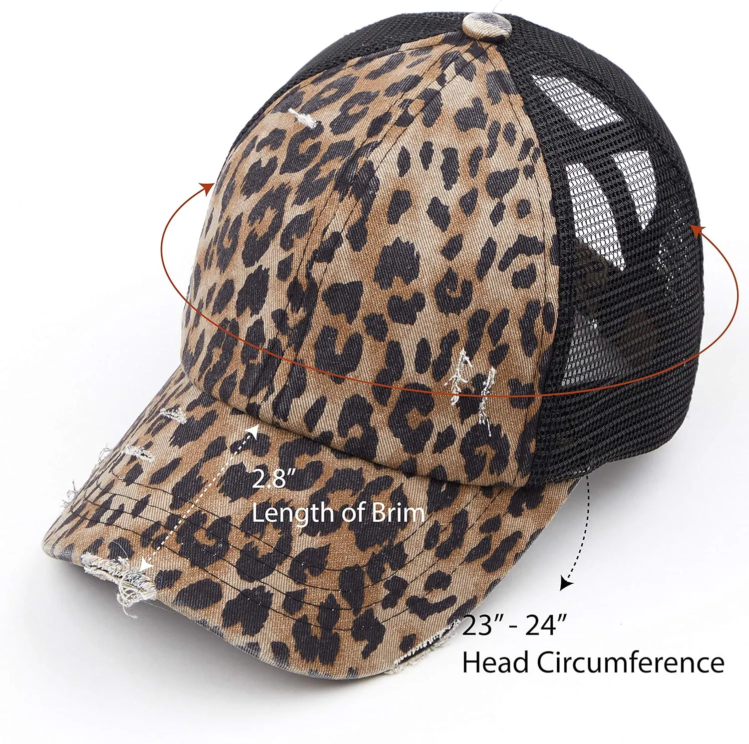 C.C Ponycap Messy High Bun Ponytail Adjustable Glitter Mesh Trucker Baseball Cap