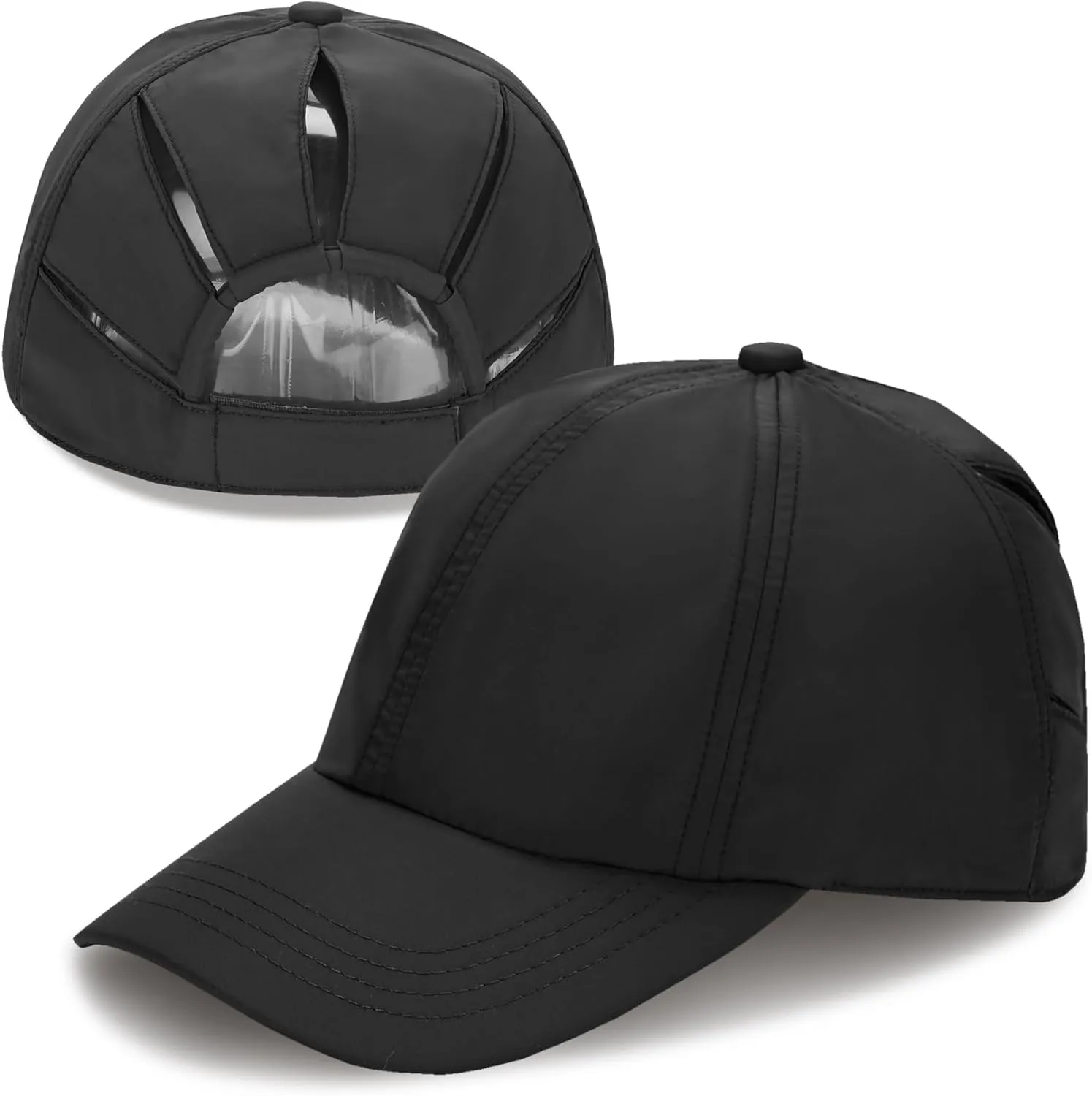 C.C Ponycap Messy High Bun Ponytail Adjustable Trucker Baseball Cap Hat