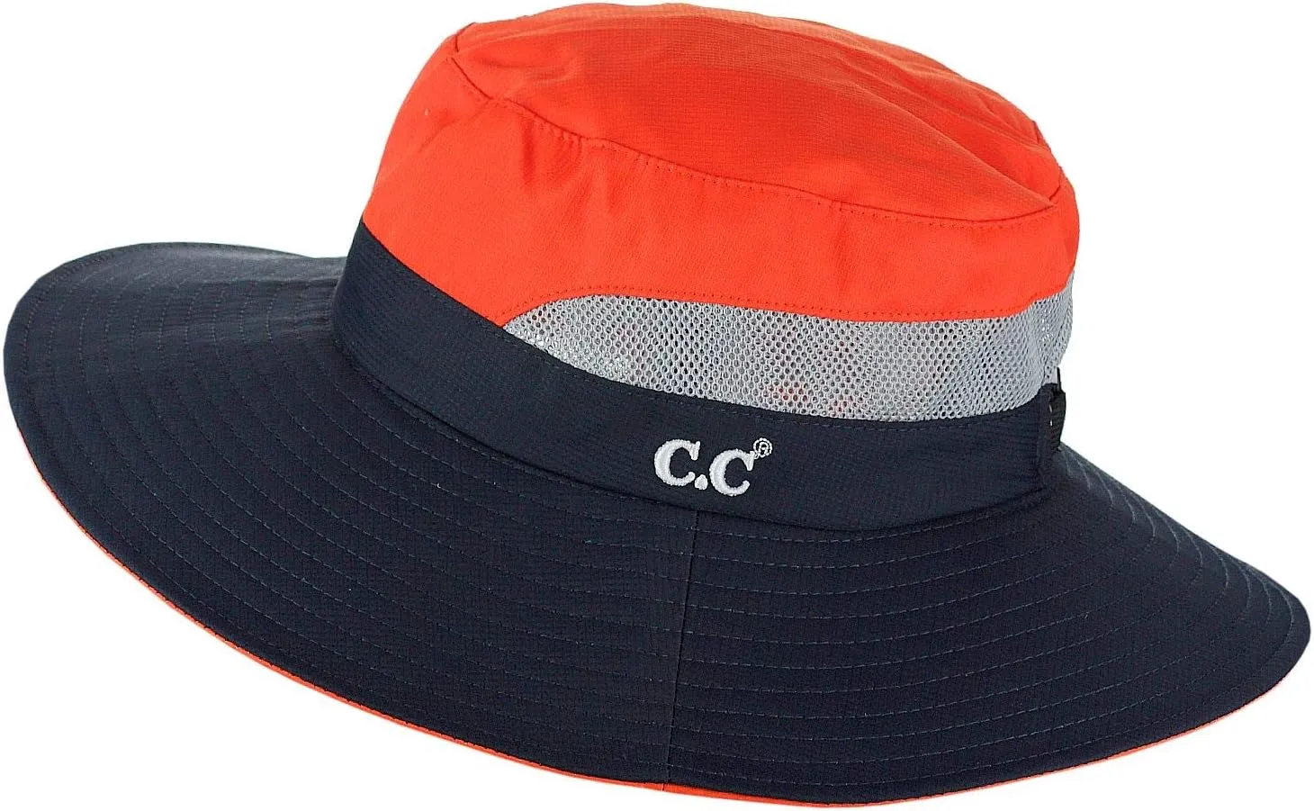 C.C Safari Sun Hat Wide Brim Hat with Ponytail Hole Packable UPF 50  for Hiking Camping