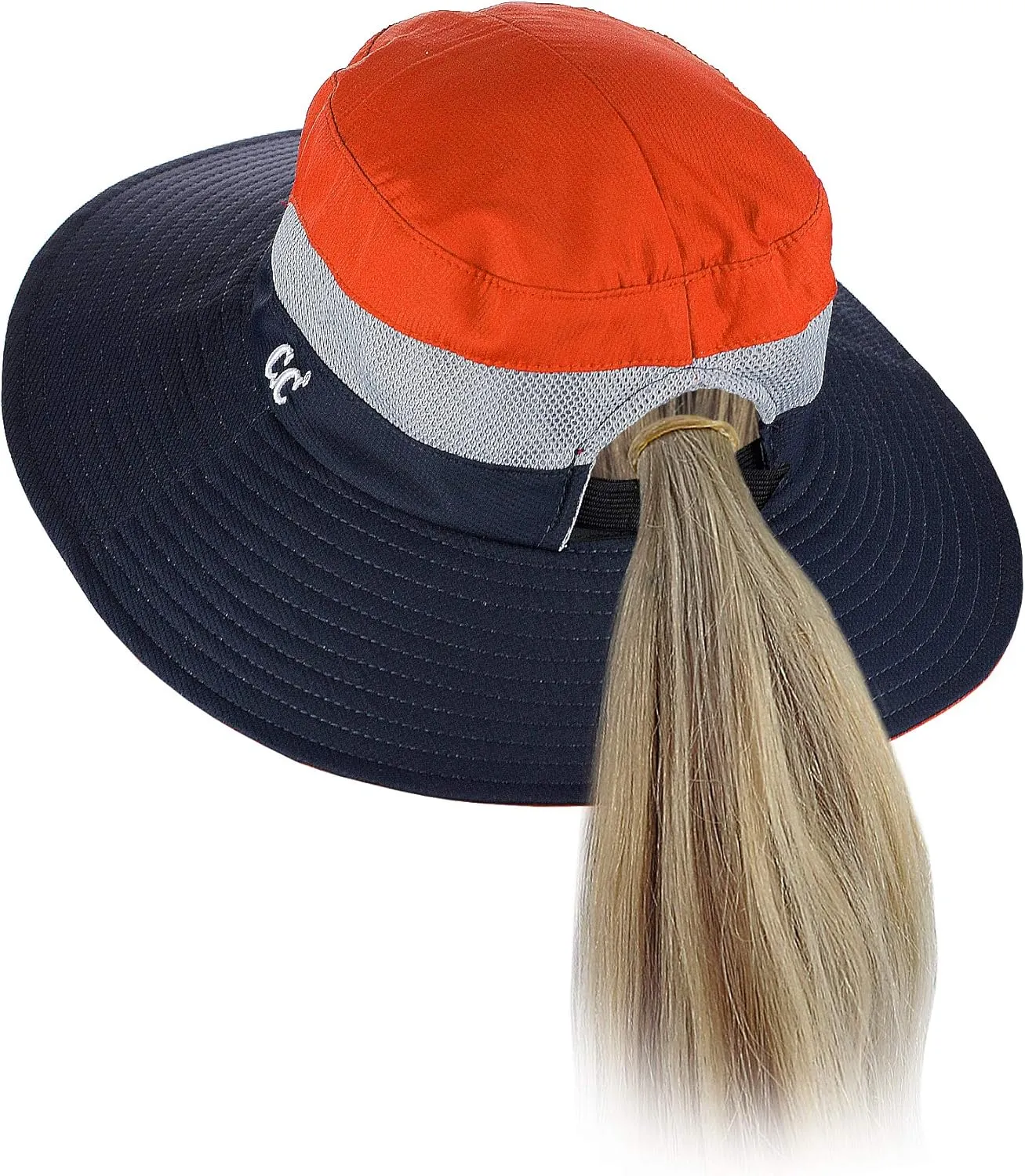 C.C Safari Sun Hat Wide Brim Hat with Ponytail Hole Packable UPF 50  for Hiking Camping