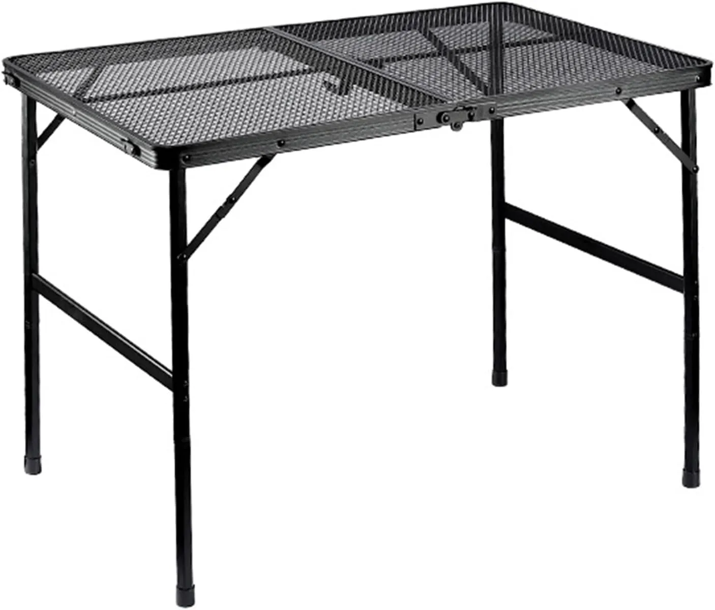cdar 1 Set Outdoor Folding Table with Mesh Layer Side Pocket Aluminum Alloy Height Adjustable Camping Hiking Picnic BBQ Collapsible Table Black