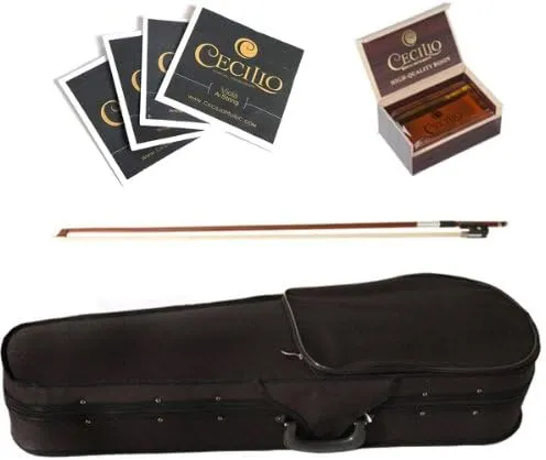 Cecilio CVA-500 Solidwood Ebony Fitted Viola, Size 12-Inch