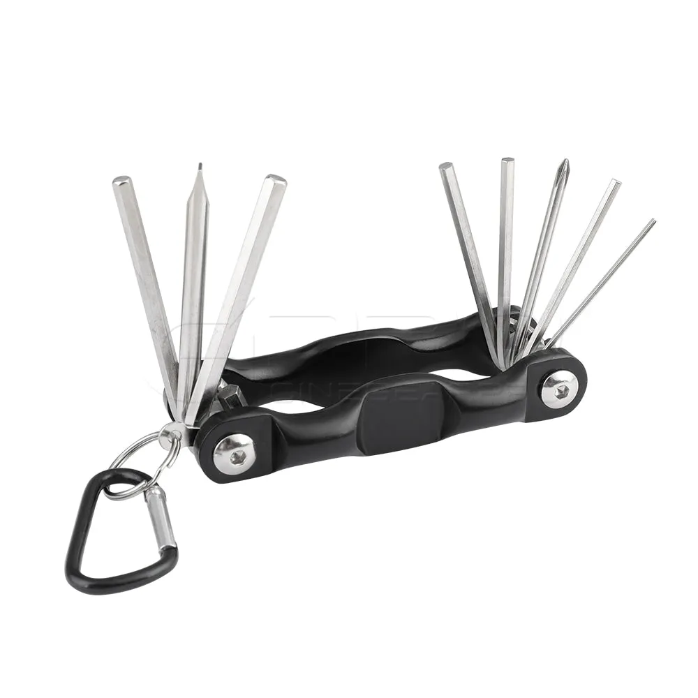 CGPro Multi-purpose 8 in 1 Allen Wrench Hex Key Set Screwdriver Tool Kit Foldable Portable For Photographic Accessories Assembly