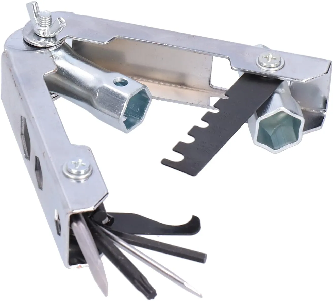 Chainsaw Multi Tool, Cold Rolled Steel Chain Saw Multi Function Tool, Chainsaw Combination Tool Kit, Foldaway Pocket Multi Tool for Gardening