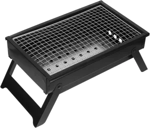 Charcoal Bbq Grill Portable Outdoor Grill for Camping Gatherings Lightweight Design with Pullout Charcoal Container for People Use Compact Tabletop