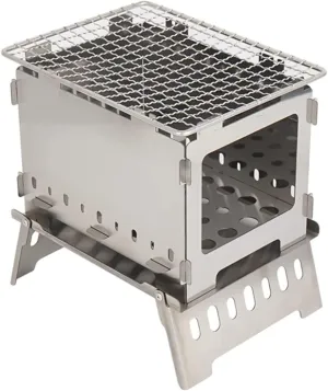 Charcoal Grills Barbeque Grill Portable BBQ Stainless Foldable Smoker for Camping Picnic Outdoor Hiking Garden Party