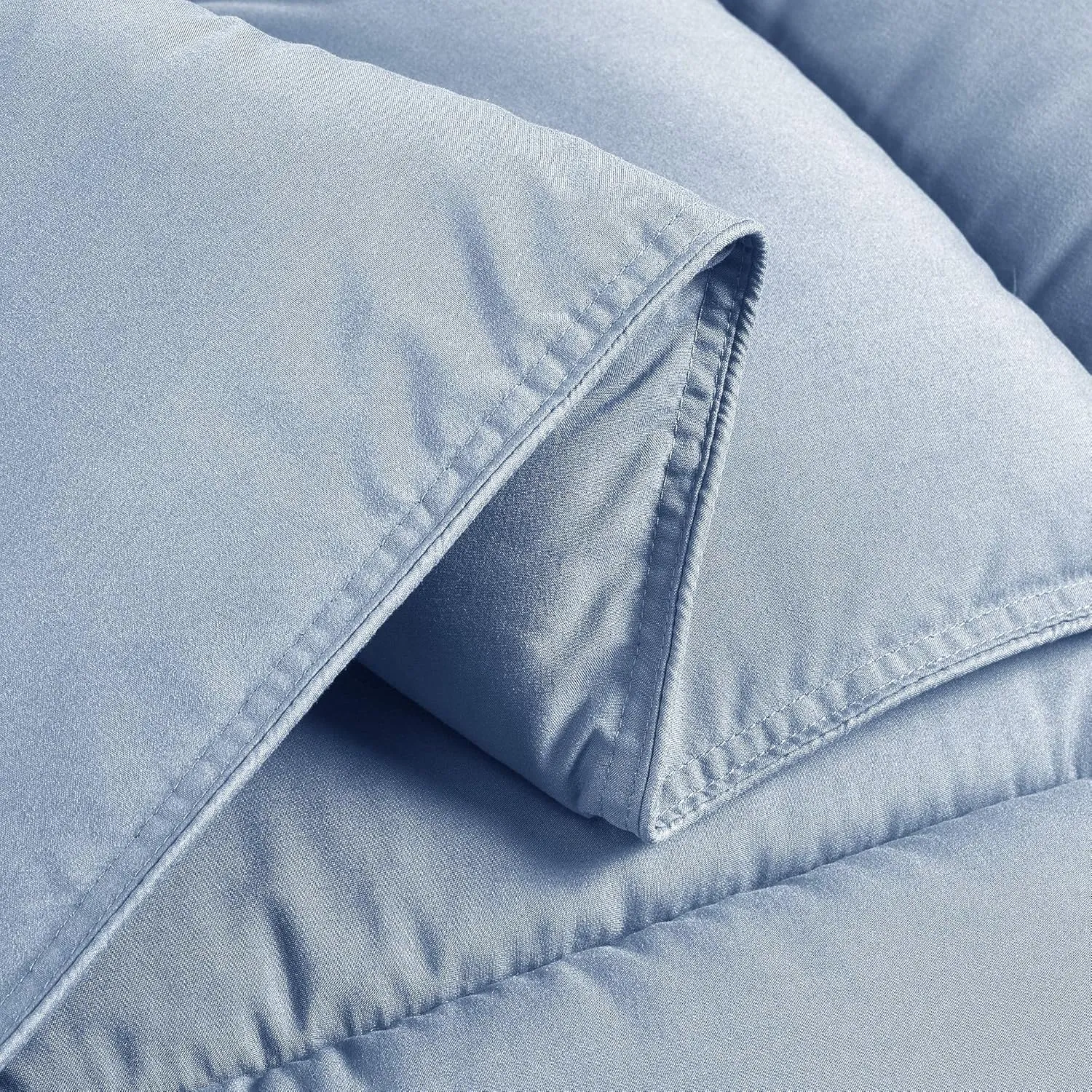 Chezmoi Collection 3-Piece Down Alternative Comforter Set - Lightweight All Seasons Luxurious Brushed Microfiber Comforter (Oversized King, Chambray Blue)