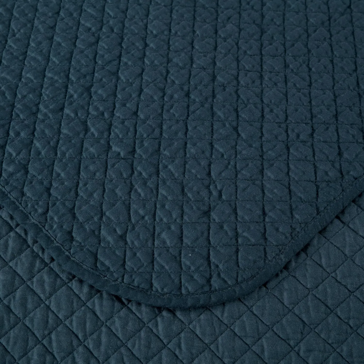 Chezmoi Collection Avon 3-Piece Dark Blue Quilt Set Queen Size - Soft Washed 100% Cotton Diamond Stitch Quilted Lightweight Bedspread for All Season