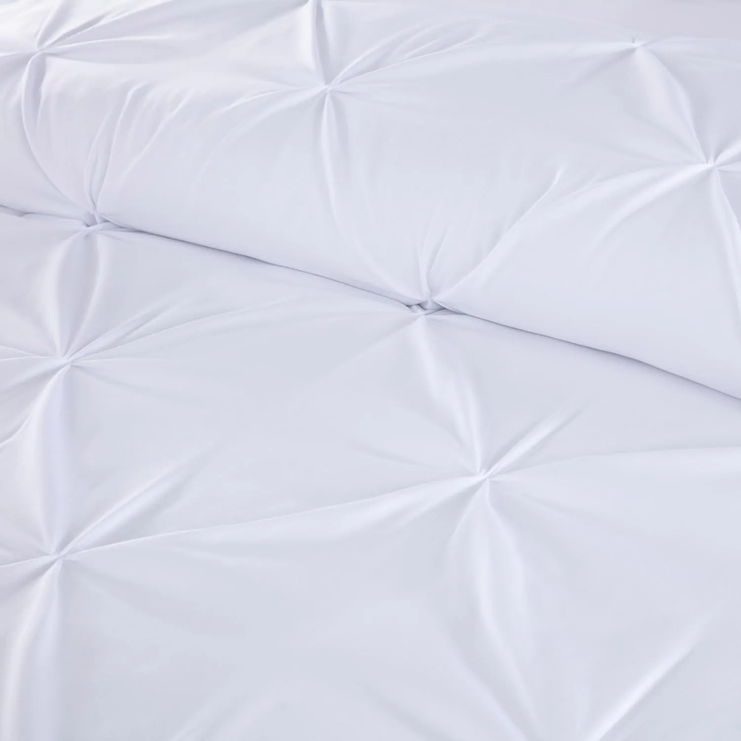 Chezmoi Collection Berlin White Pinch Pleat Full Comforter Set, 3-Piece (Comforter and Pillow Shams) - Soft Pintuck, Lightweight All Season Microfiber