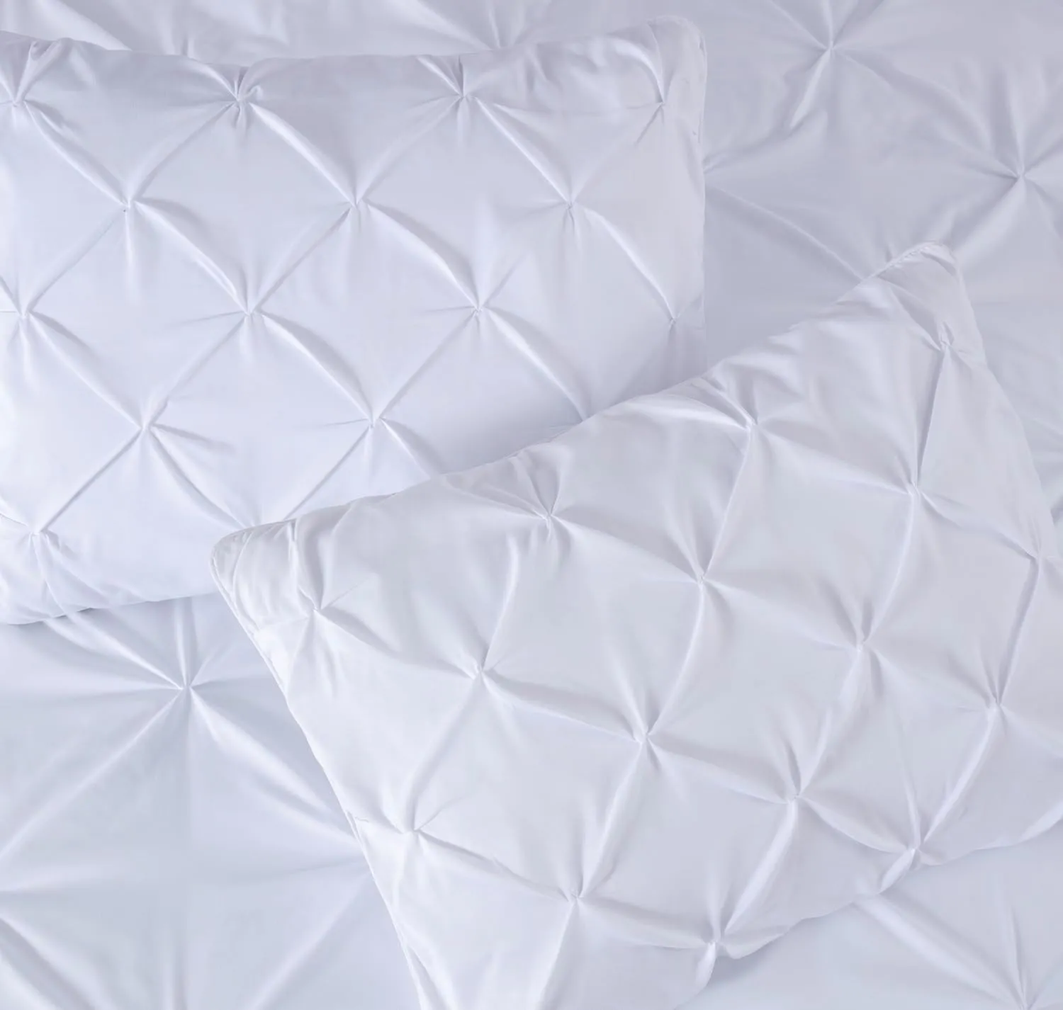 Chezmoi Collection Berlin White Pinch Pleat Full Comforter Set, 3-Piece (Comforter and Pillow Shams) - Soft Pintuck, Lightweight All Season Microfiber