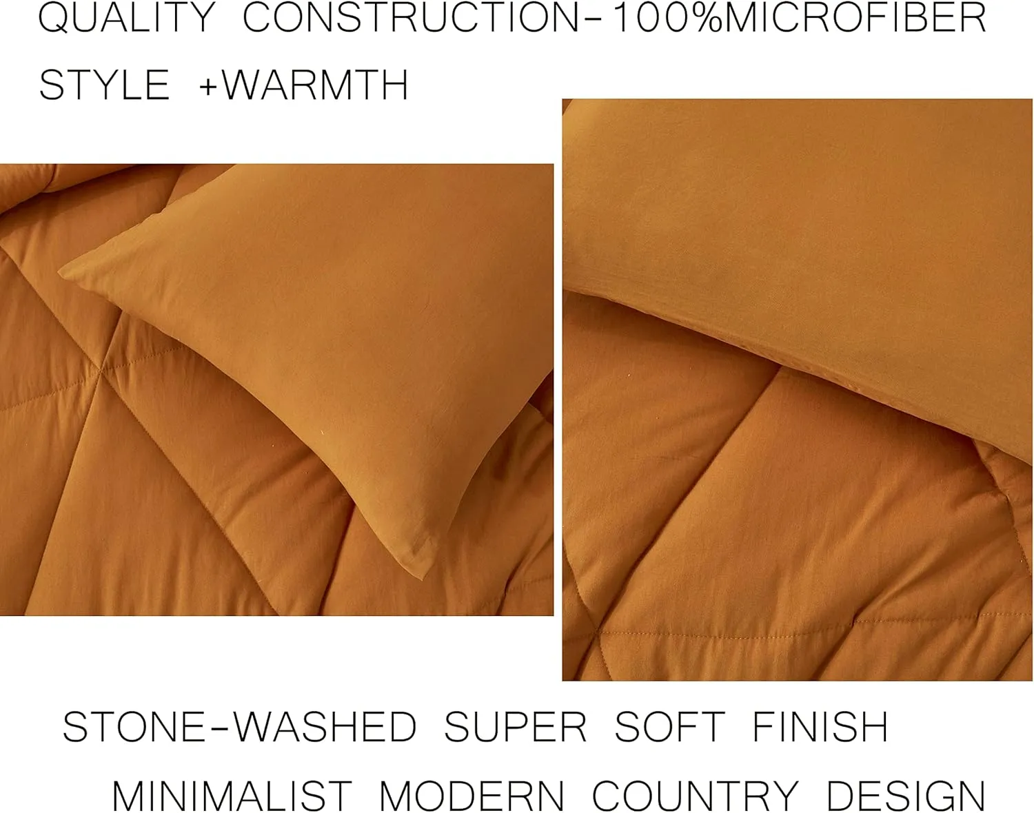 Chezmoi Collection Rory 2-Piece Triangle Quilted Microfiber Comforter Set - Soft Washed Lightweight Geometric Bedding, Twin, Spice