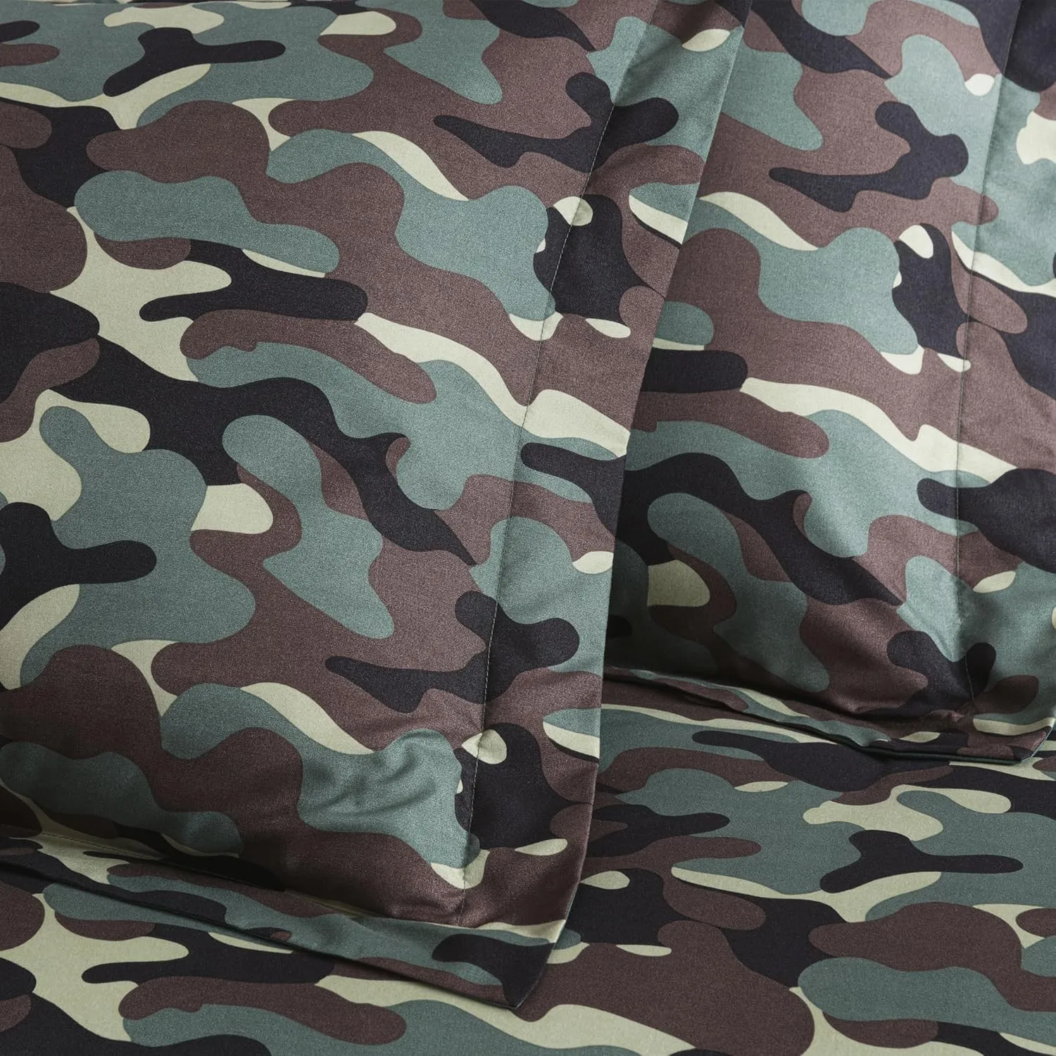 Chezmoi Collection Soft Microfiber Printed Military Camo Bedding Set 2-Piece Army Green Camouflage Comforter Set, Twin Size