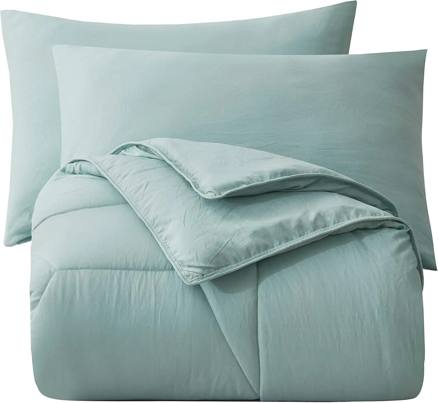 Chezmoi Collection Vero 2-Piece Honeycomb Quilted Microfiber Comforter Set - Soft Washed Lightweight Geometric Hexagon Bedding, Twin, Aqua