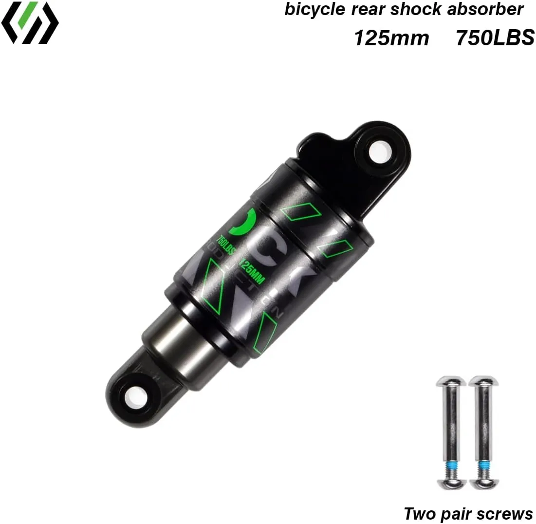 Chooee Mountain Bike Rear Shock absorber 120mm/125mm/150mm/165mm/185mm/190mm/200mm Bicycle Rear Suspension Shock Absorber 125mmx750lbs