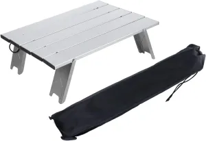 Ciieeo 1pc Portable Folding Table Desk Table Foldable Picnic Desk Silver Aluminum Alloy