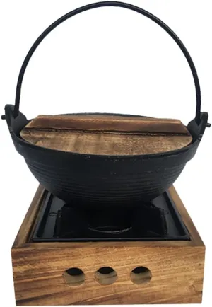 Ciieeo Japanese Style Hanging Pot Non-stick Iron Cooking Boiler for Camping Stewpan Practical Soup Pot for Outdoor Cooking and Picnics